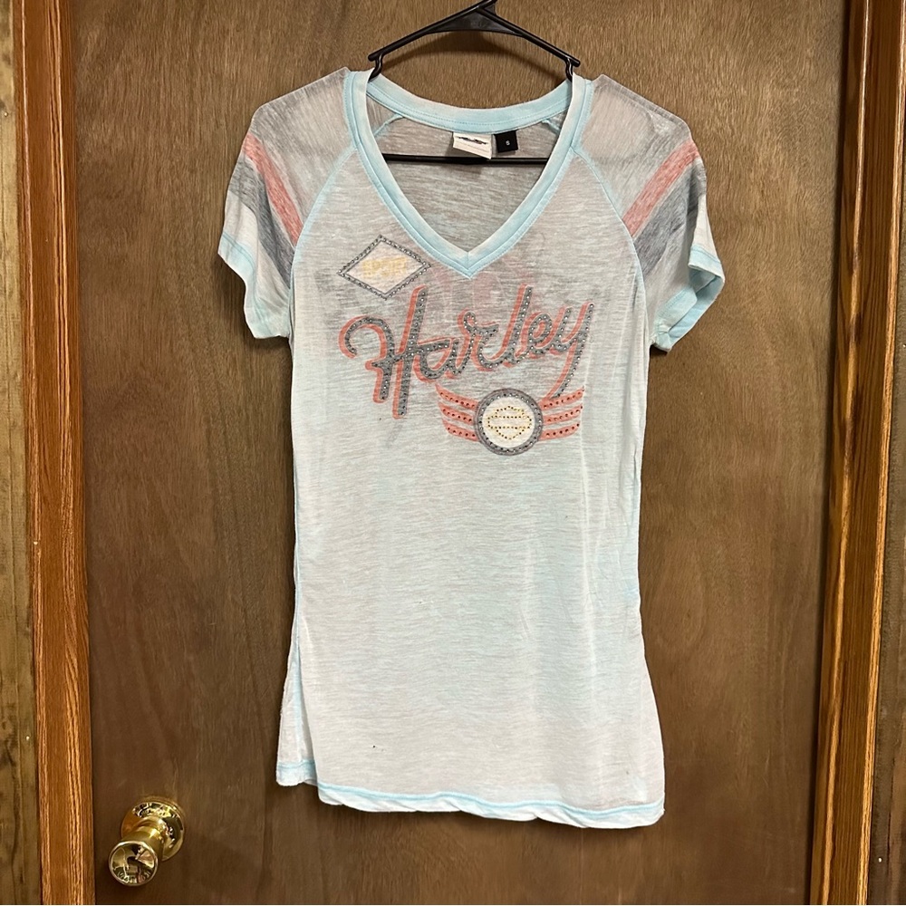 Harleyโ Davidson Bling Short Sleeve Shirt Small